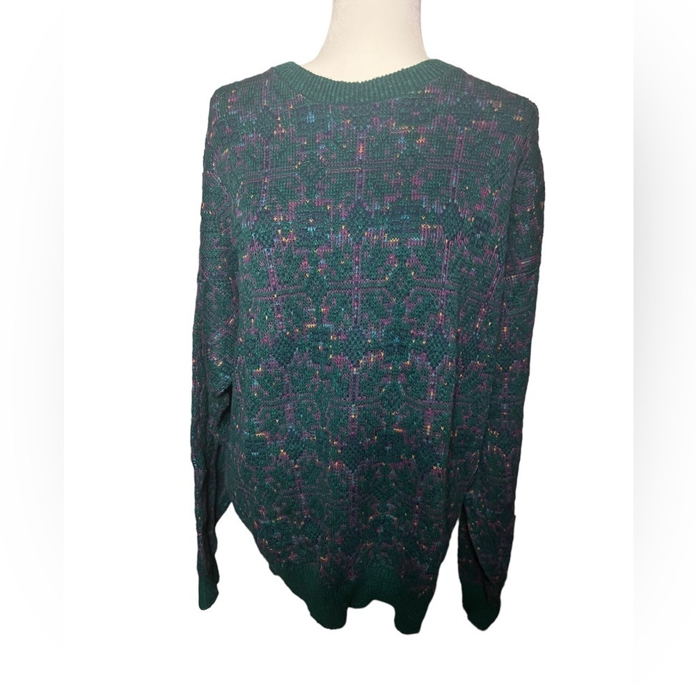 Vintage Cotton Grandpa Sweater Multicolor Cosby Large